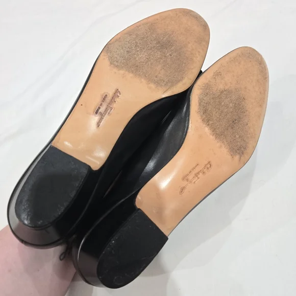 Salvatore Ferragamo Black Heels with Gold Buckle - Picture 4 of 8